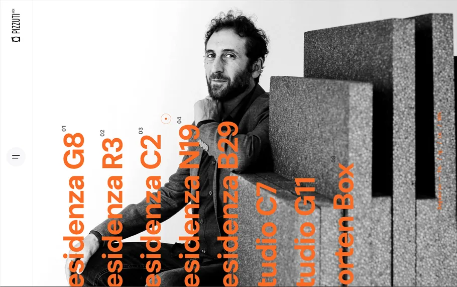 A screenshot of https://pizzutiarchitettura.it/